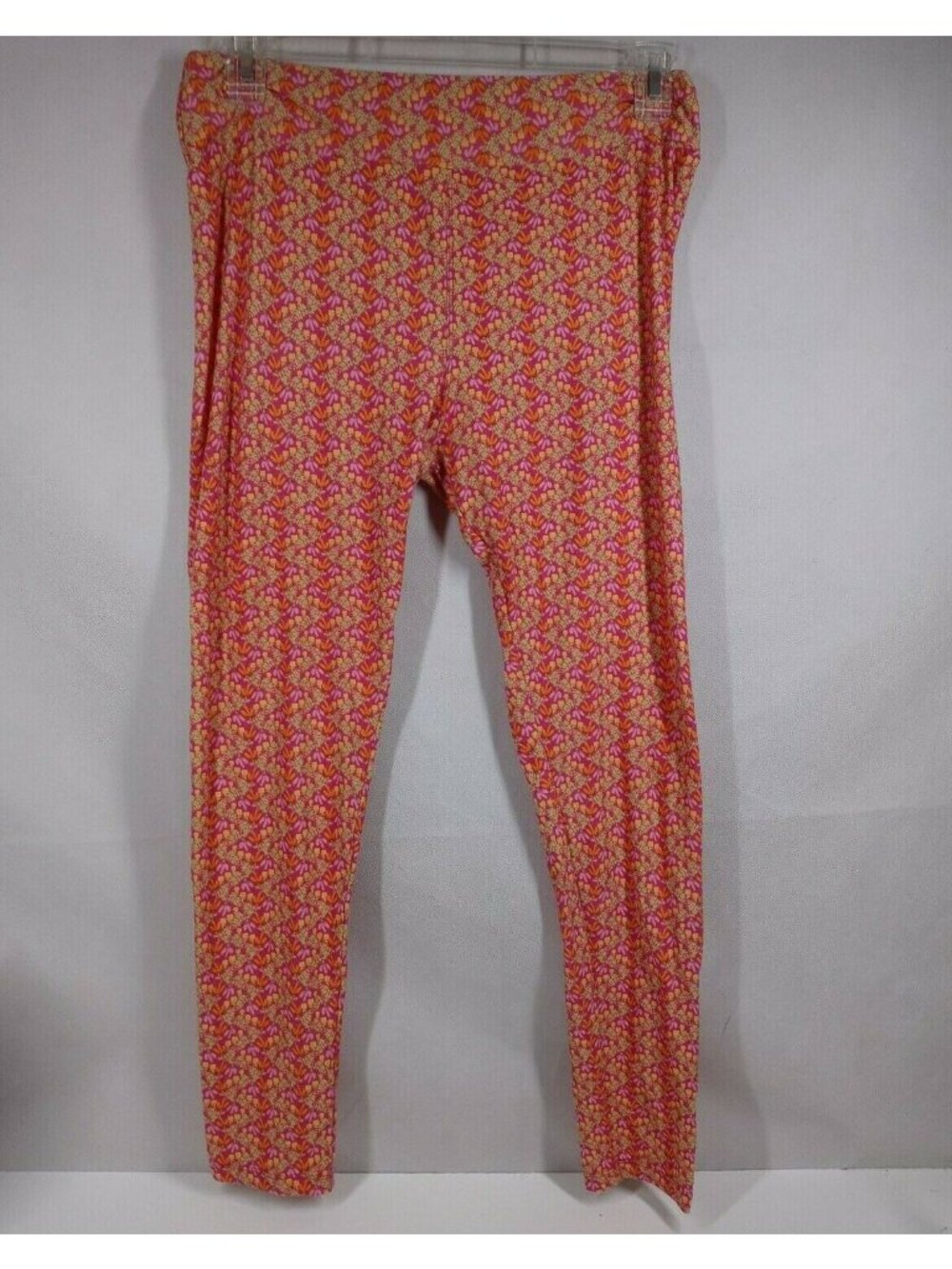 LuLaRoe Tall & Curvy Leggings Pink With Colorful Floral Designs